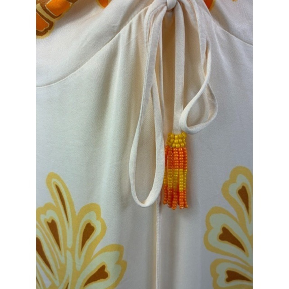 Farm Rio Anthropologie Maxi Dress XL Yellow Floral Retro Boho Tropical Chic - Picture 5 of 16